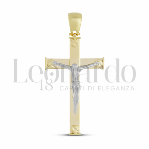 Modello Con Cristo in Oro Giallo e Oro Bianco da 5,2gr.
