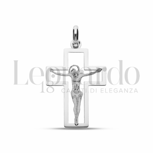 Modello Con Cristo in Oro Bianco da 0,8gr.