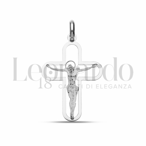 Modello Con Cristo in Oro Bianco da 0,8gr.