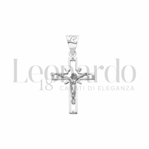 Modello Con Cristo in Oro Bianco da 1,9gr.
