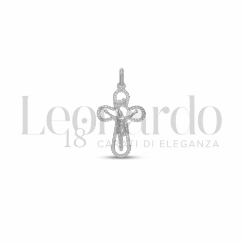 Modello Con Cristo e Lastra Traforata in Oro Bianco da 0,7gr.