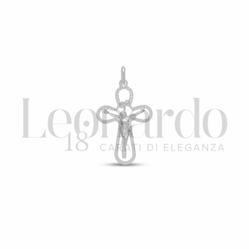 Modello Con Cristo e Lastra Traforata in Oro Bianco da 0,8gr.