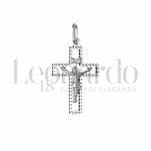 Modello Con Cristo e Lastra Traforata in Oro Bianco da 0,7gr.