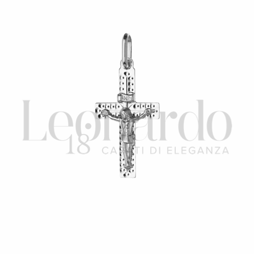 Modello Con Cristo in Oro Bianco da 0,7gr.