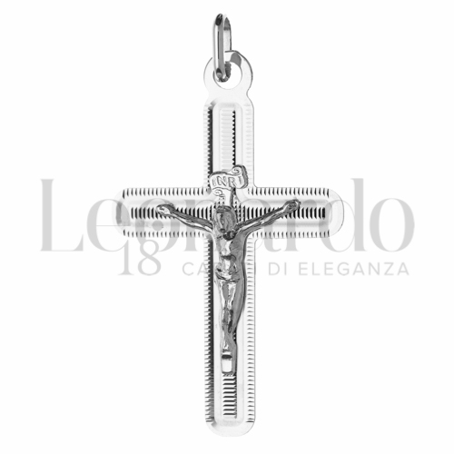 Modello Con Cristo in Oro Bianco da 1,5gr.