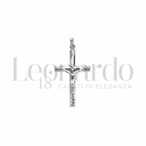 Modello Con Cristo in Oro Bianco da 1,3gr.