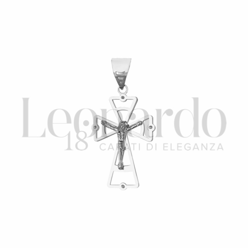 Modello Con Cristo in Oro Bianco da 2,3gr.