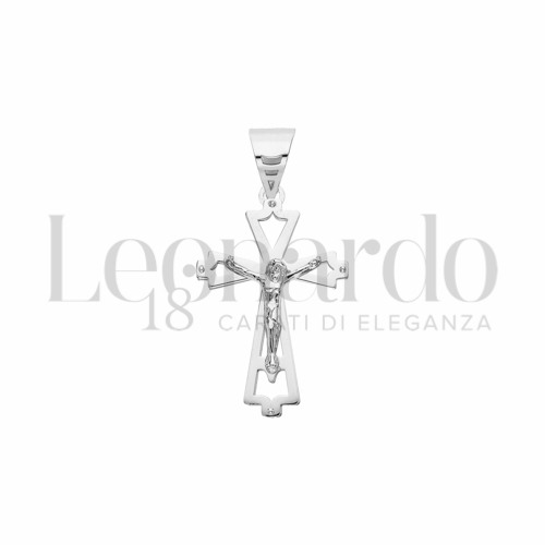 Modello Con Cristo in Oro Bianco da 2,4gr.