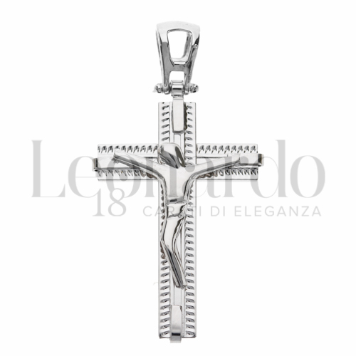 Modello Con Cristo Stilizzato in Oro Bianco da 2,8gr.