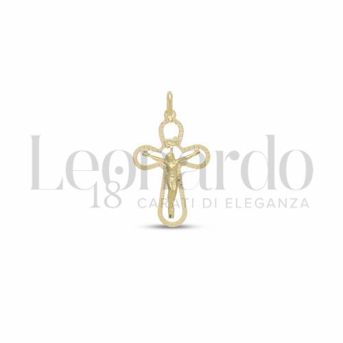Modello Con Cristo e Lastra Traforata in Oro Giallo da 0,8gr.
