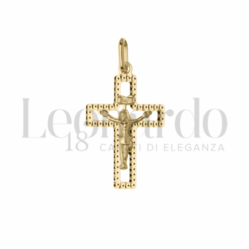 Modello Con Cristo e Lastra Traforata in Oro Giallo da 0,7gr.