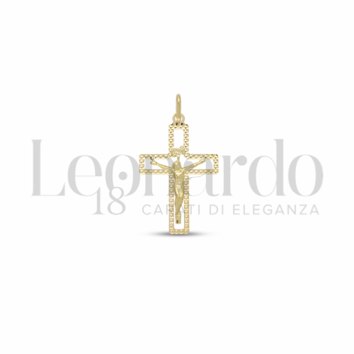 Modello Con Cristo e Lastra Traforata in Oro Giallo da 0,9gr.