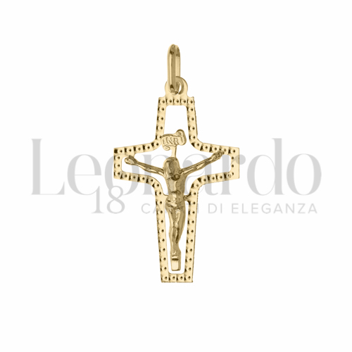 Modello Con Cristo e Lastra Traforata in Oro Giallo da 0,7gr.