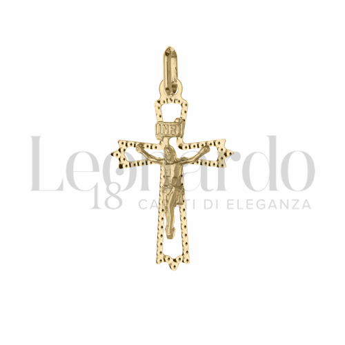 Modello Con Cristo e Lastra Traforata in Oro Giallo da 0,7gr.