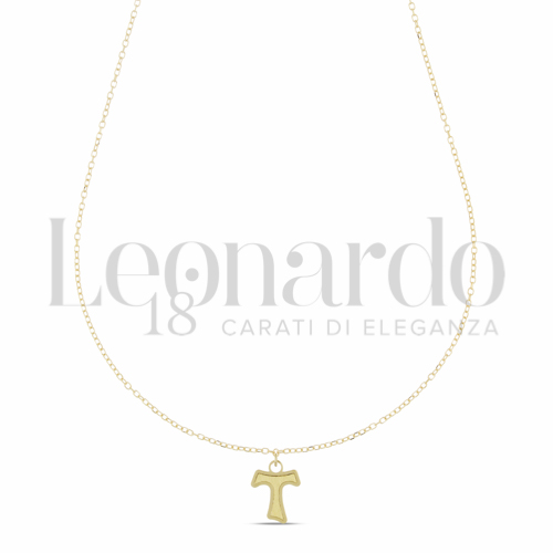 Pendenti Tau da Uomo in Oro 18 Carati Modello: Con catenina passante 42 cm rid a 40 Misura: 1&deg; Lavorazione o finitura: Lucida e satinata 1g