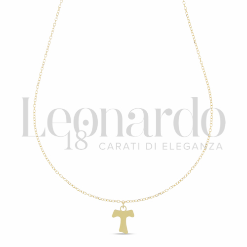 Pendenti Tau da Uomo in Oro 18 Carati Modello: Con catenina passante 42 cm rid a 40 Misura: 1&deg; Lavorazione o finitura: Lucida 1g