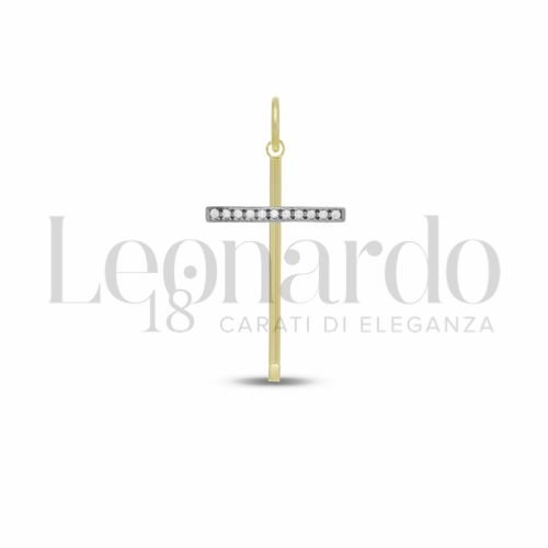 Modello Senza Cristo con Zircone bianco in Oro Giallo e Oro Bianco da 1,2gr.