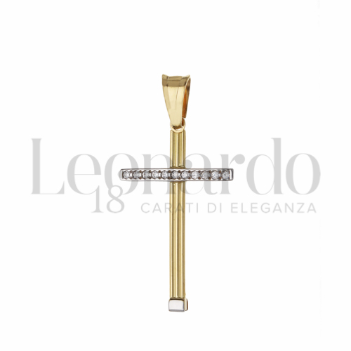 Modello Senza Cristo con Zircone bianco in Oro Giallo e Oro Bianco da 1,4gr.
