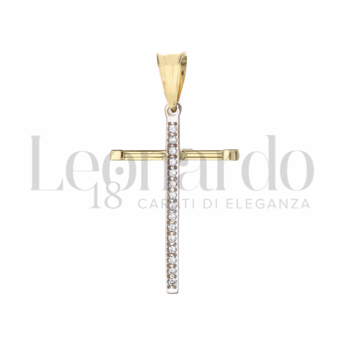 Modello Senza Cristo con Zircone bianco in Oro Giallo e Oro Bianco da 1,6gr.
