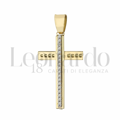 Modello Senza Cristo con Zircone bianco in Oro Giallo e Oro Bianco da 3,8gr.