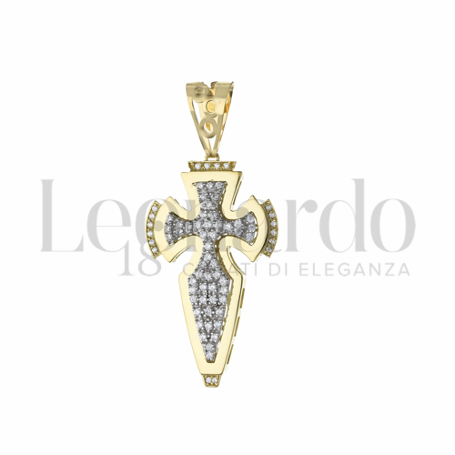 Modello Senza Cristo con Zircone bianco in Oro Giallo e Oro Bianco da 7,2gr.