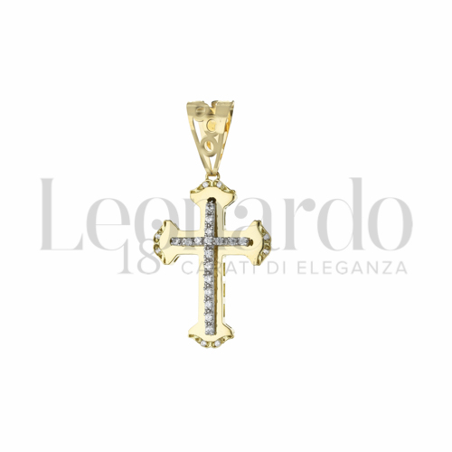 Modello Senza Cristo con Zircone bianco in Oro Giallo e Oro Bianco da 4,6gr.