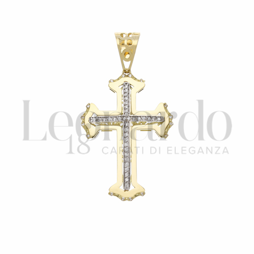 Modello Senza Cristo con Zircone bianco in Oro Giallo e Oro Bianco da 6,4gr.