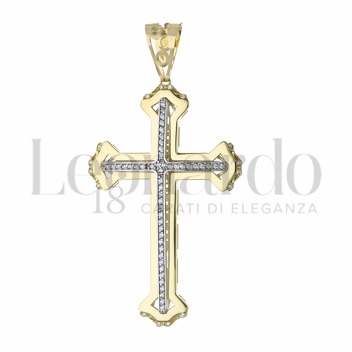 Modello Senza Cristo con Zircone bianco in Oro Giallo e Oro Bianco da 8,7gr.