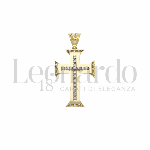 Modello Senza Cristo con Zircone bianco in Oro Giallo e Oro Bianco da 4gr.