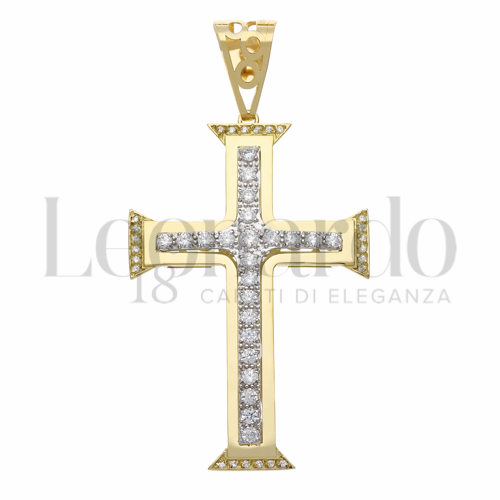 Modello Senza Cristo con Zircone bianco in Oro Giallo e Oro Bianco da 9,9gr.