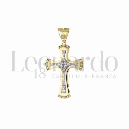 Modello Senza Cristo con Zircone bianco in Oro Giallo e Oro Bianco da 4,3gr.