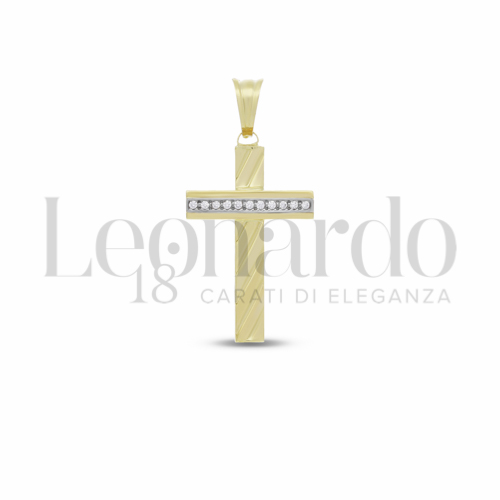 Modello Senza Cristo con Zircone bianco in Oro Giallo e Oro Bianco da 2,2gr.
