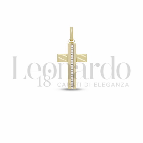 Modello Senza Cristo con Zircone bianco in Oro Giallo e Oro Bianco da 1,8gr.