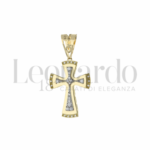 Modello Senza Cristo con Zircone bianco in Oro Giallo e Oro Bianco da 4,7gr.