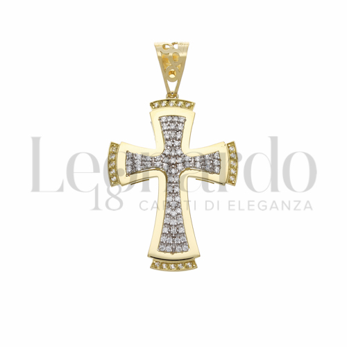 Modello Senza Cristo con Zircone bianco in Oro Giallo e Oro Bianco da 8,9gr.