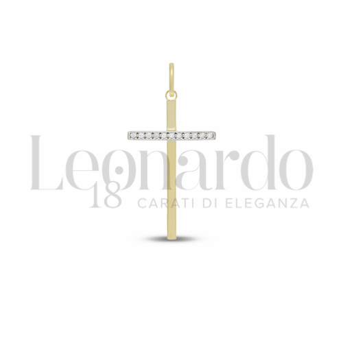 Modello Senza Cristo con Zircone bianco in Oro Giallo e Oro Bianco da 1,3gr.