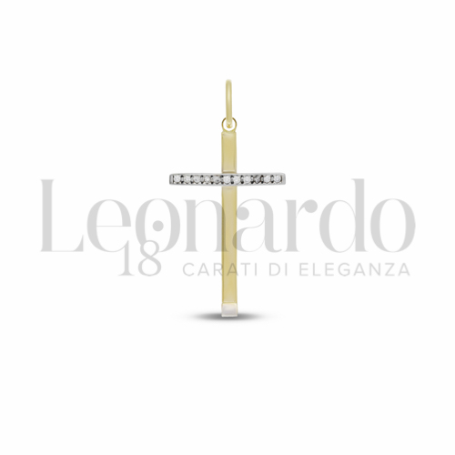 Modello Senza Cristo con Zircone bianco in Oro Giallo e Oro Bianco da 1,2gr.