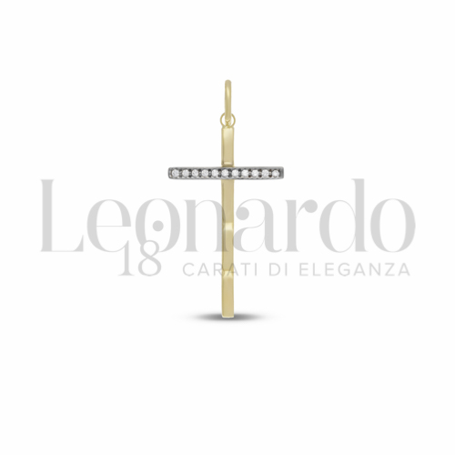 Modello Senza Cristo con Zircone bianco in Oro Giallo e Oro Bianco da 1,3gr.