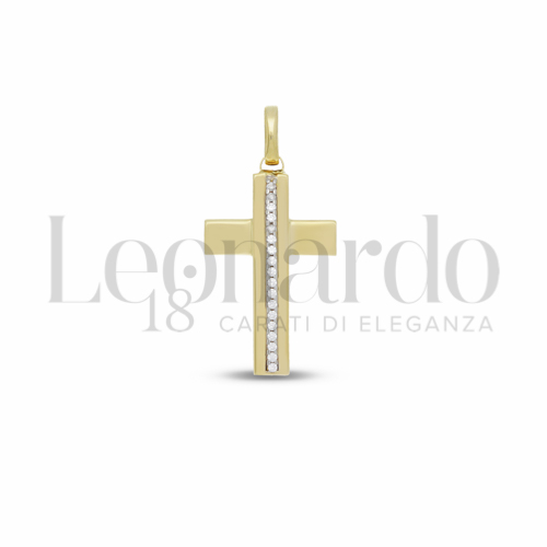 Modello Senza Cristo con Zircone bianco in Oro Giallo e Oro Bianco da 1,7gr.