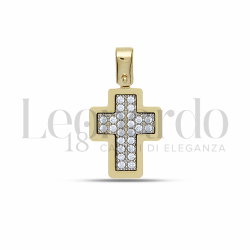 con Zircone bianco in Oro Giallo da 2gr.
