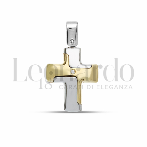 con Diamante in Oro Bianco e Oro Giallo da 1,8gr.