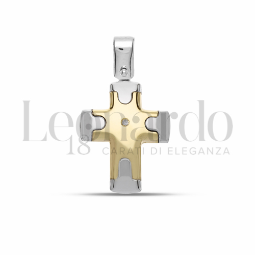 Modello Senza Cristo - Con bordi con Diamante in Oro Bianco e Oro Giallo da 1,9gr.