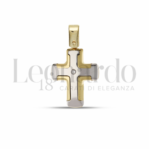 con Diamante in Oro Bianco e Oro Giallo da 1,7gr.