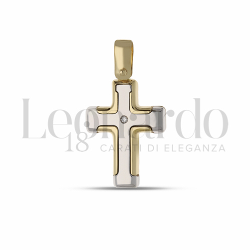Modello Senza Cristo - Con bordi con Diamante in Oro Bianco e Oro Giallo da 1,7gr.