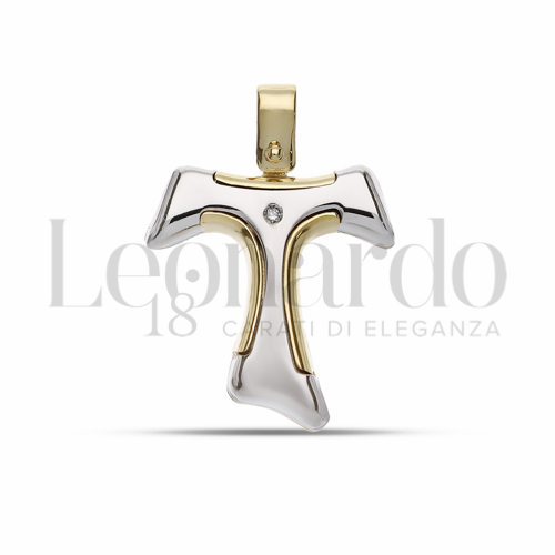 con Diamante in Oro Giallo e Oro Bianco da 1,9gr.