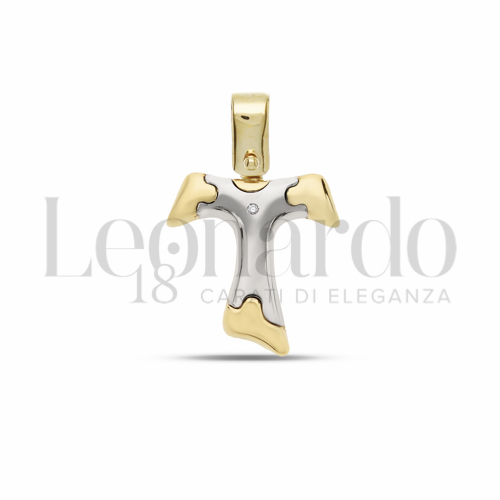Modello Con bordi con Diamante in Oro Giallo e Oro Bianco da 1,3gr.