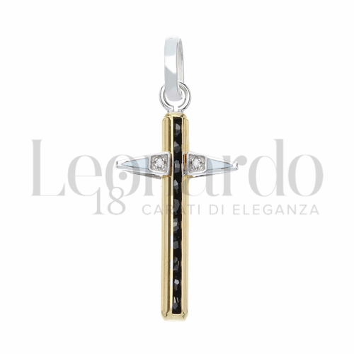 Modello Senza Cristo con Diamante in Oro Giallo e Oro Bianco da 2,1gr.