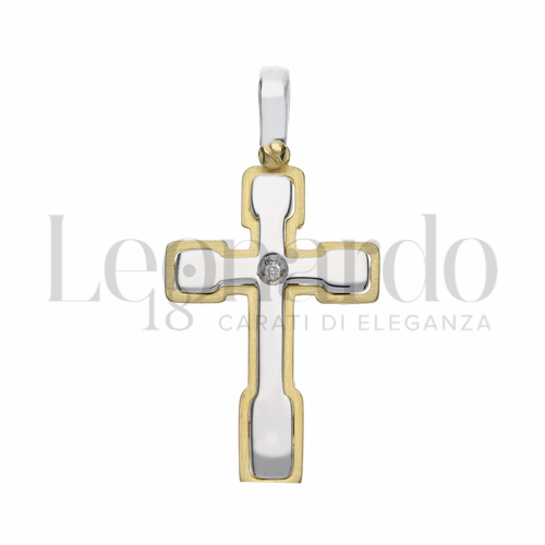 Modello Senza Cristo con Diamante in Oro Giallo e Oro Bianco da 2,5gr.