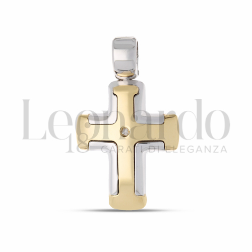 con Diamante in Oro Giallo e Oro Bianco da 3,1gr.