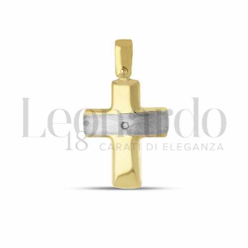 con Diamante in Oro Giallo e Oro Bianco da 1,7gr.